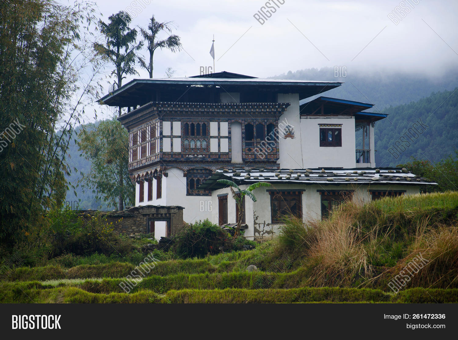 Bhutanese Houses Near Image & Photo (Free Trial) Bigstock