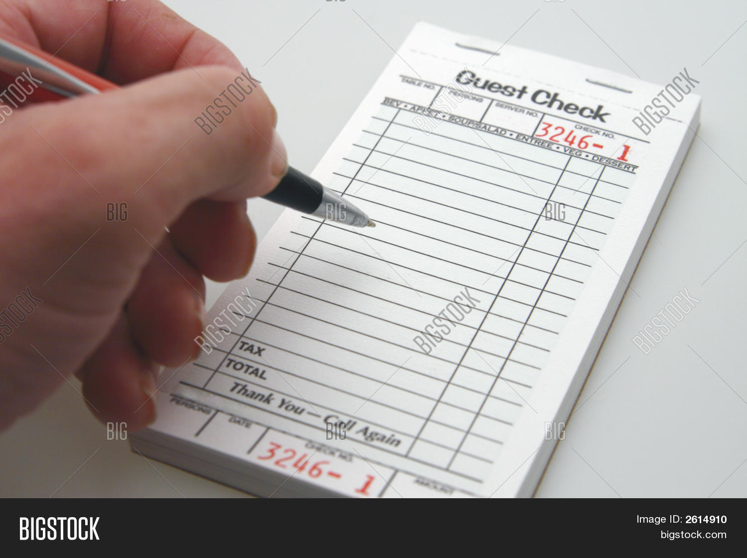 Guest Check Book Image & Photo (Free Trial) Bigstock