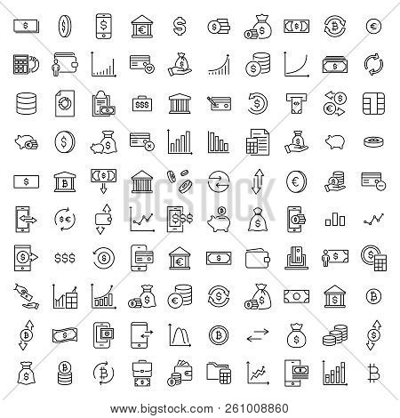 Simple Set Of Investments Related Outline Icons. Elements For Mobile Concept And Web Apps. Thin Line