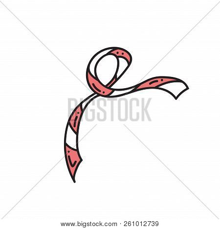 Vector Illustration Of Red And White Stripes Barrier Tape. Acces Control Warning Equipment. Police S