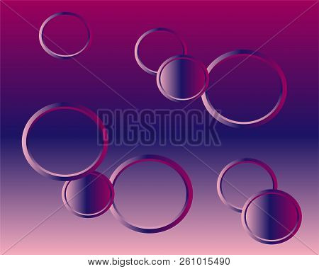 Abstract 3d Magenta Background With Round Bubbles.