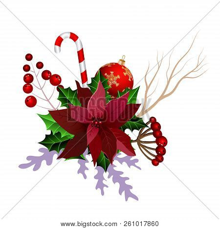 Christmas Decoration Isolated On White Background Vector