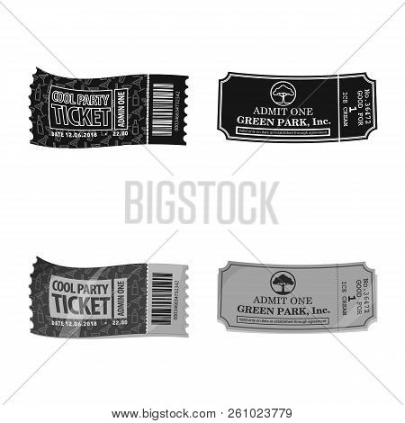 Vector Illustration Of Ticket And Admission Logo. Set Of Ticket And Event Vector Icon For Stock.