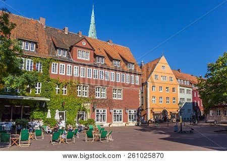 Hannover, Germany - October 15, 2017: Colorful Houses At The Ballhofplatz Square In Hannover, German