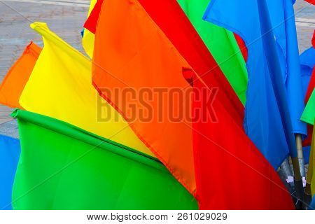 Bright Colorful Flags As Symbol Of National Celebration Day