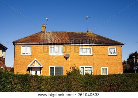 United Kingdom, Corby. October 1, 2018: English Traditional Brick House