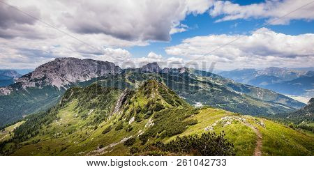 Mountain Panorama. Julianalps In Italy.