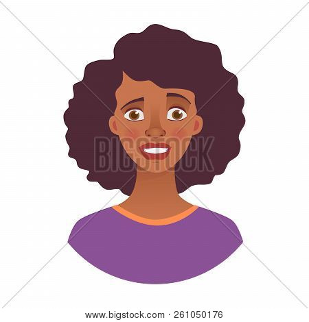 Portrait Of African Woman. Emotions Of African American Woman Face. Facial Expression. African Girl 