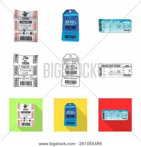 Vector Design Of Ticket And Admission Logo. Collection Of Ticket And Event Stock Vector Illustration