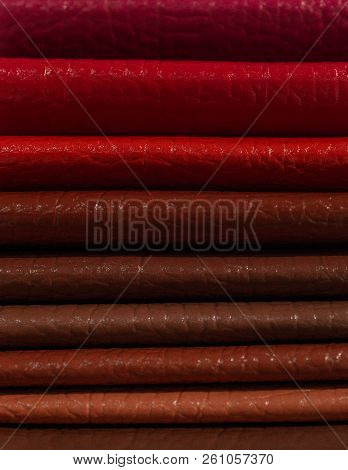 Catalog Of Multicolored Imitation Leather From Matting Fabric Texture Background, Leatherette Fabric
