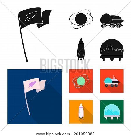 Vector Illustration Of Mars And Space Icon. Collection Of Mars And Planet Vector Icon For Stock.