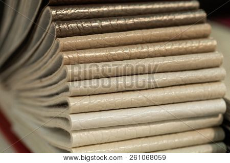 Catalog Of Multicolored Imitation Leather From Matting Fabric Texture Background, Leatherette Fabric