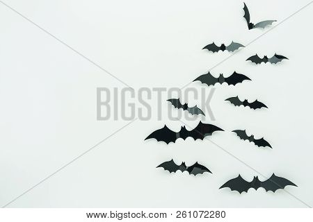 Table Top View Aerial Image Of Decoration Happy Halloween Day Background Concept.flat Lay Accessorie
