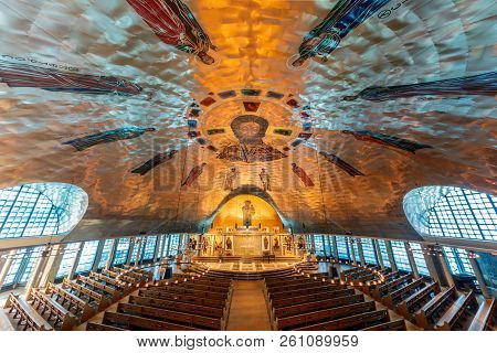 Oakland, California - September 30, 2018: Interior Of Ascension Greek Orthodox Cathedral Of Oakland.