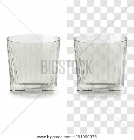 Vector Realistic Transparent And Isolated Whiskey Snifter Glass. Alcohol Drink Glass Icon Illustrati