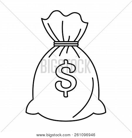 Money Bag Icon. Outline Money Bag Vector Icon For Web Design Isolated On White Background