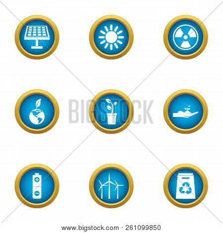 Energy Carrier Icons Set. Flat Set Of 9 Energy Carrier Vector Icons For Web Isolated On White Backgr