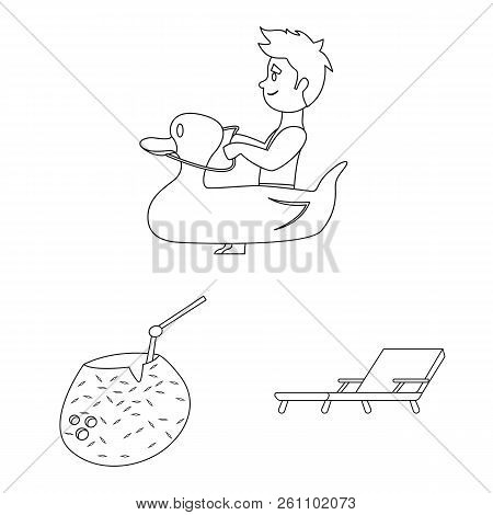 Vector Design Of Pool And Swimming Logo. Collection Of Pool And Activity Stock Symbol For Web.