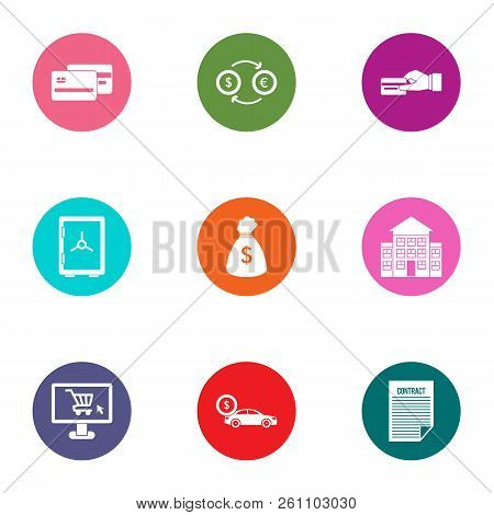 Quantity Of Money Icons Set. Flat Set Of 9 Quantity Of Money Vector Icons For Web Isolated On White 