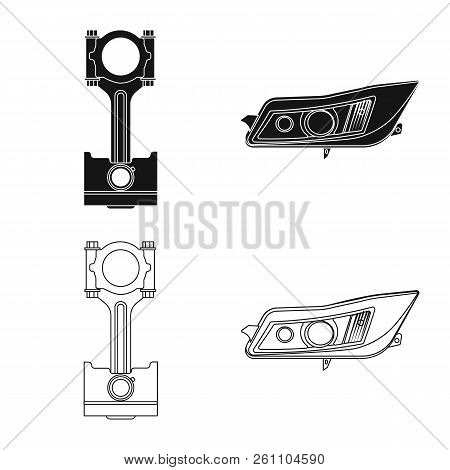 Isolated Object Of Auto And Part Logo. Set Of Auto And Car Vector Icon For Stock.