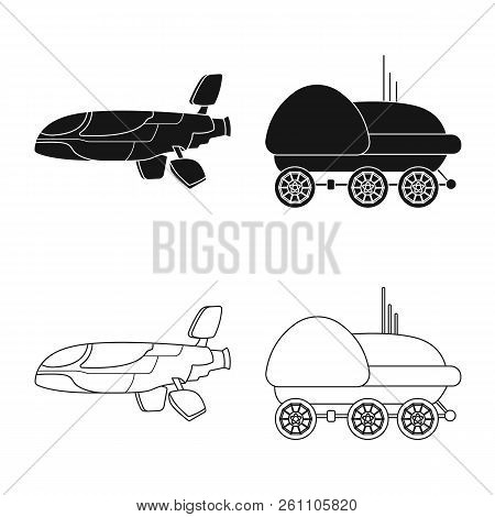 Vector Illustration Of Mars And Space Icon. Set Of Mars And Planet Vector Icon For Stock.