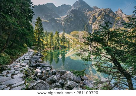 Tatra National Park, Poland. Small Mountains Lake Zabie Oko Or M