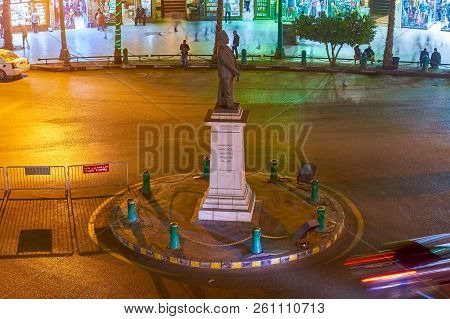 Cairo, Egypt - December 23, 2017: The Monument To Famous Egyptian Economist Talaat Harb In The Same 