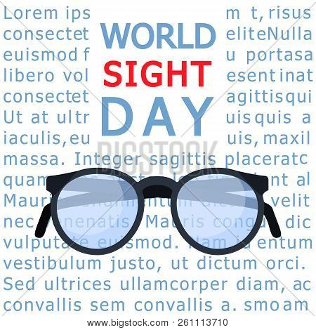 Glasses Sight Day Concept Background. Flat Illustration Of Glasses Sight Day Vector Concept Backgrou