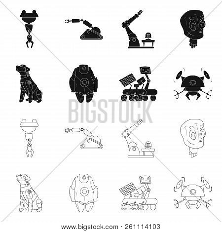 Vector Design Of Robot And Factory Logo. Set Of Robot And Space Stock Vector Illustration.