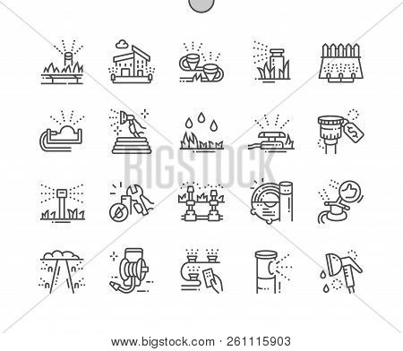 Automatic Lawn Watering Well-crafted Pixel Perfect Vector Thin Line Icons 30 2x Grid For Web Graphic