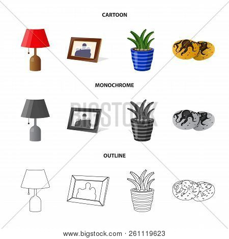 Vector Design Of Dreams And Night Logo. Set Of Dreams And Bedroom Stock Symbol For Web.