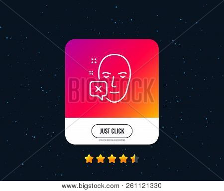 Face Declined Line Icon. Human Profile Sign. Facial Identification Error Symbol. Web Or Internet Lin