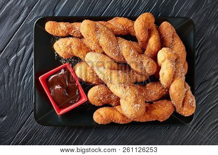 Shakoy Or Pilipit - Deep Fried Twisted Donuts, Filipino Favorite Dessert And A Popular Street Food I