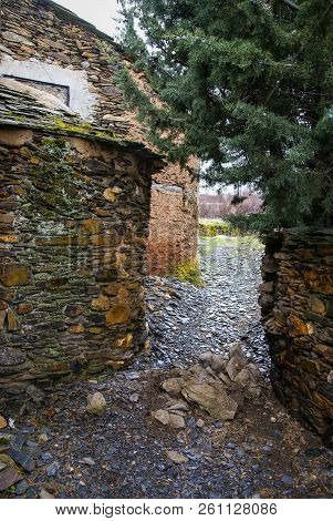 Urban Autumn Landscape In One Of Black Cities Of Spain  El Muyo