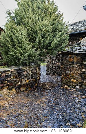 Urban Autumn Landscape In One Of Black Cities Of Spain  El Muyo