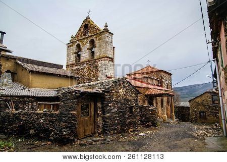 Urban Autumn Landscape In One Of Black Cities Of Spain  El Muyo