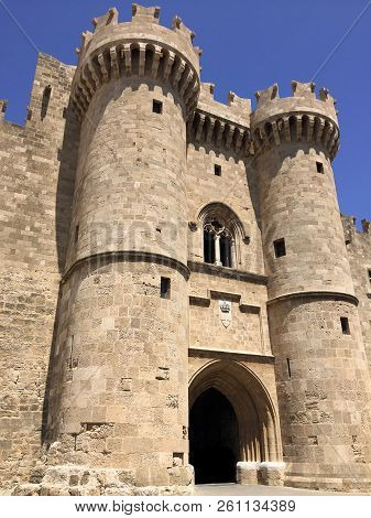 Grand Master Of Rhodes. The Rhodes Castle Is The Main Defensive Structure Of The Medieval City Of Rh