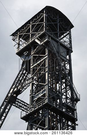 Ostrava, Czech Republic - August 21, 2018: Headframe In Lower Vitkovice, A National Site Of Industri