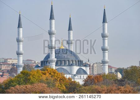 Ankara, Turkey - Melike Hatun Mosque in Ulus in autumn colors