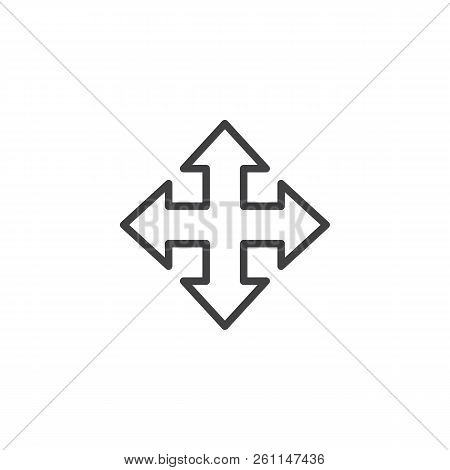 Move Arrow Outline Icon. Linear Style Sign For Mobile Concept And Web Design. Navigation Arrow Butto