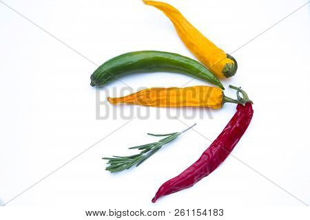 Cooking Hot Spicy Food Concept. Dry Spices, Beans And Herbs In Plastic Cup, Glass Jar With Cork And 