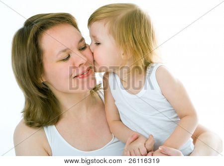 Mather und Baby im Bett