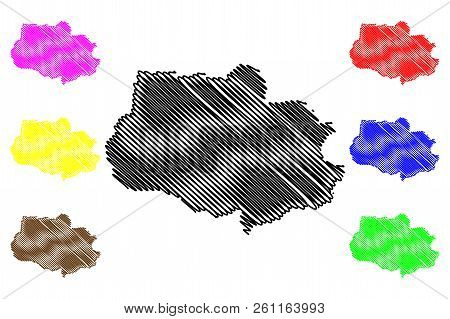 Tomsk Oblast (russia, Subjects Of The Russian Federation, Oblasts Of Russia) Map Vector Illustration