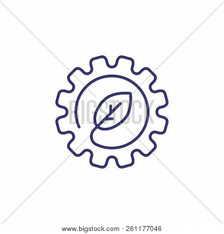 Green Technology Line Icon. Environmental Conservation, Electro Car, Energy Alternative. Ecology Con