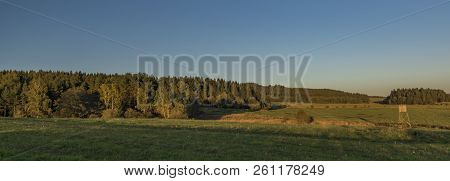 Meadows And Forest In Sumava National Park In South Of Bohemia