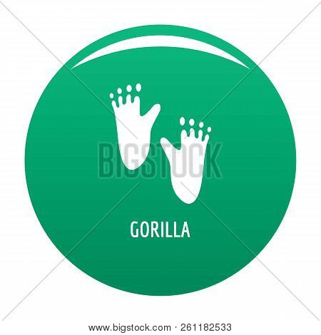 Gorilla Step Icon. Simple Illustration Of Gorilla Step Vector Icon For Any Design Green