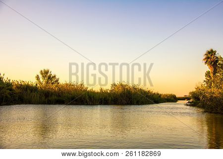 Sailing At Sunset In The Lagoon 