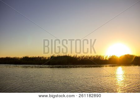Sailing At Sunset In The Lagoon 