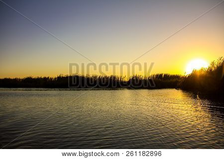 Sailing At Sunset In The Lagoon 