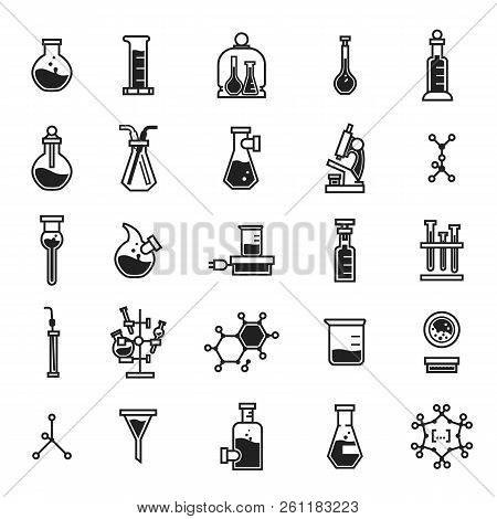 Chemistry Icon Set. Simple Set Of Chemistry Vector Icons For Web Design Isolated On White Background